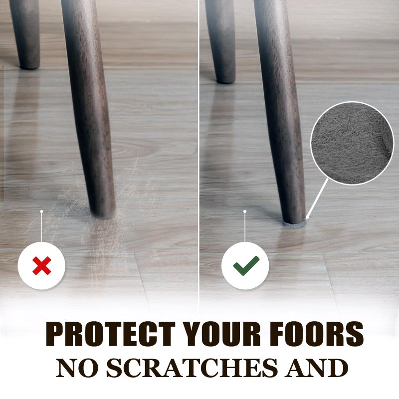 Yelanon Felt Furniture Pads -182 Pcs Premium Felt Pads for Chair Legs Furniture, Floor Protectors for Hardwood Floors,Black & Beige - Image 2